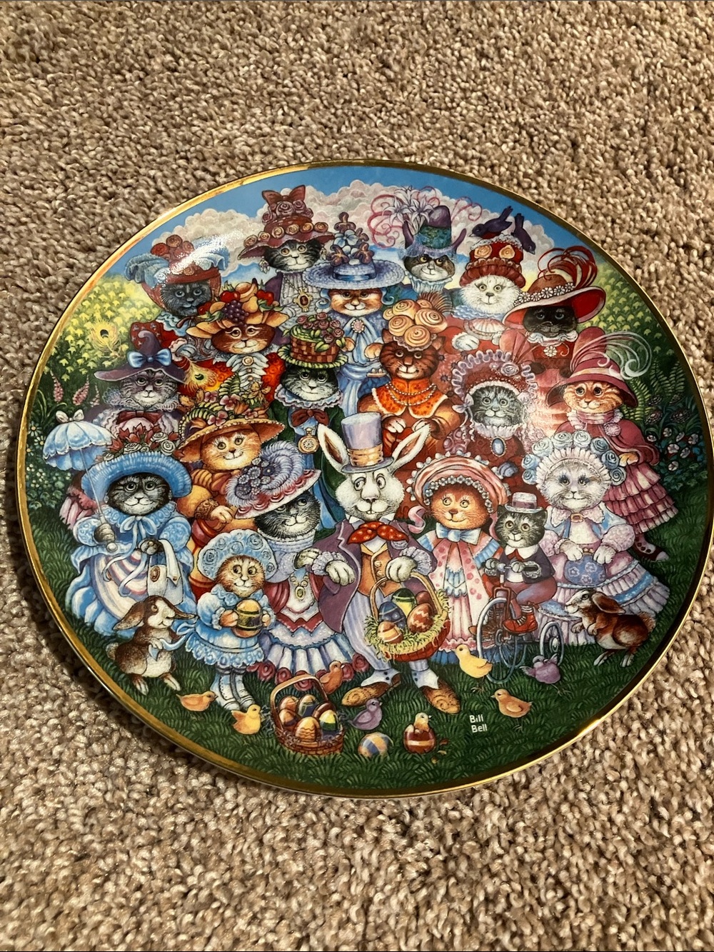 Decorative Franklin Mint plate Easter purrade
